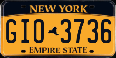 NY license plate GIO3736