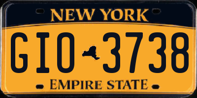 NY license plate GIO3738