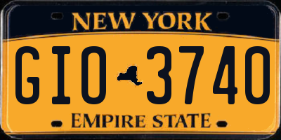 NY license plate GIO3740