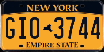 NY license plate GIO3744