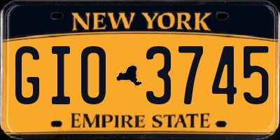NY license plate GIO3745