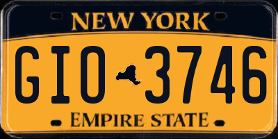 NY license plate GIO3746