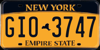 NY license plate GIO3747