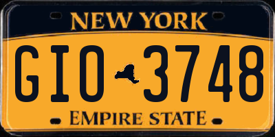 NY license plate GIO3748