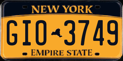 NY license plate GIO3749