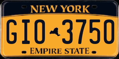 NY license plate GIO3750