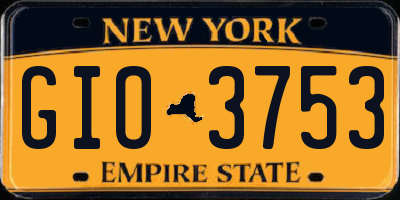 NY license plate GIO3753
