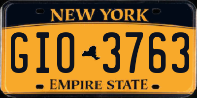 NY license plate GIO3763