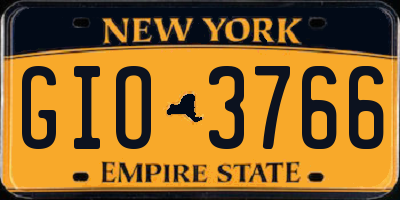 NY license plate GIO3766