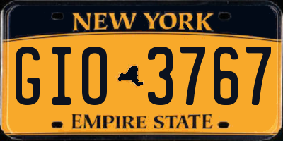 NY license plate GIO3767