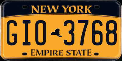 NY license plate GIO3768