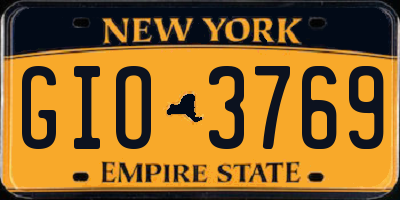 NY license plate GIO3769