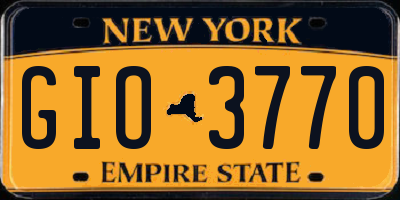 NY license plate GIO3770