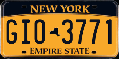 NY license plate GIO3771