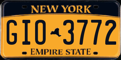 NY license plate GIO3772