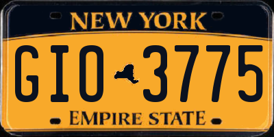 NY license plate GIO3775