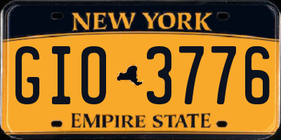 NY license plate GIO3776