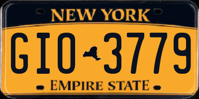 NY license plate GIO3779