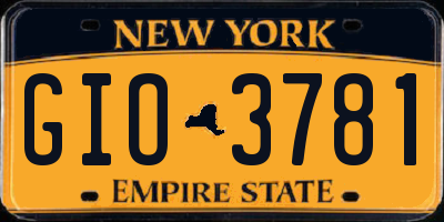 NY license plate GIO3781