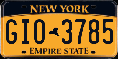 NY license plate GIO3785
