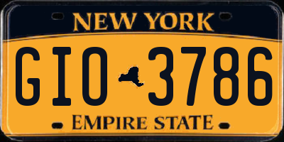 NY license plate GIO3786