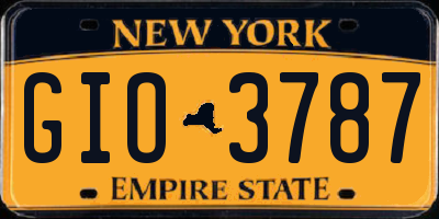 NY license plate GIO3787