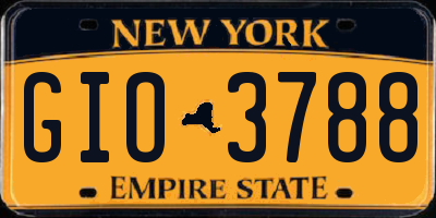 NY license plate GIO3788
