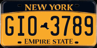 NY license plate GIO3789