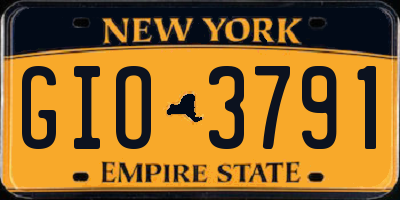 NY license plate GIO3791