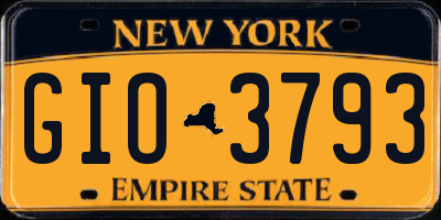 NY license plate GIO3793