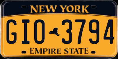 NY license plate GIO3794