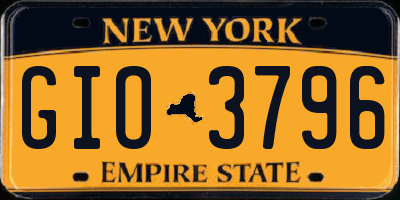 NY license plate GIO3796