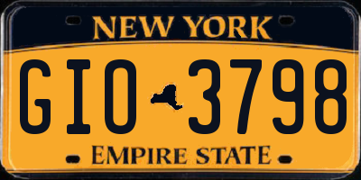 NY license plate GIO3798
