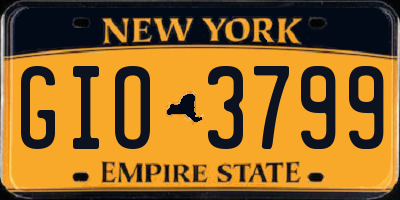 NY license plate GIO3799