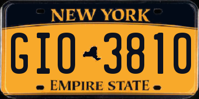NY license plate GIO3810