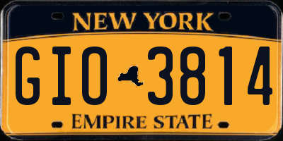 NY license plate GIO3814