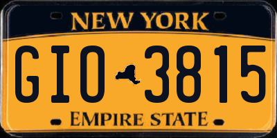 NY license plate GIO3815