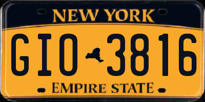 NY license plate GIO3816