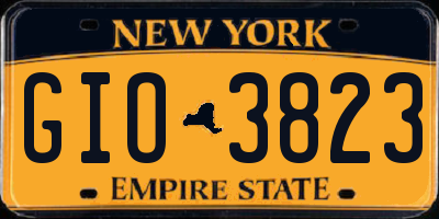 NY license plate GIO3823