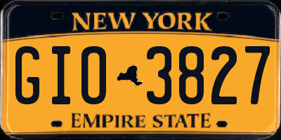 NY license plate GIO3827