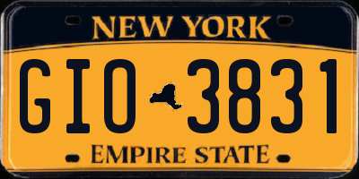 NY license plate GIO3831