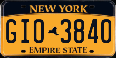 NY license plate GIO3840