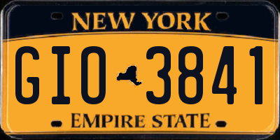 NY license plate GIO3841