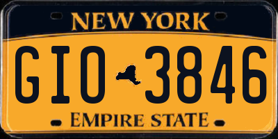 NY license plate GIO3846