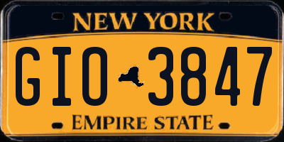 NY license plate GIO3847