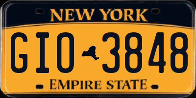 NY license plate GIO3848