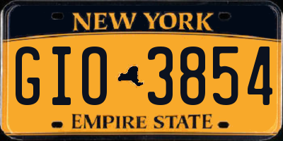 NY license plate GIO3854