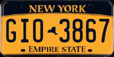 NY license plate GIO3867