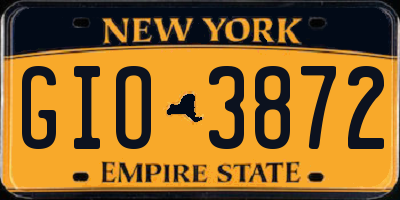 NY license plate GIO3872