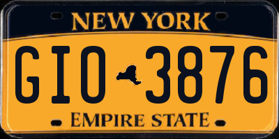 NY license plate GIO3876
